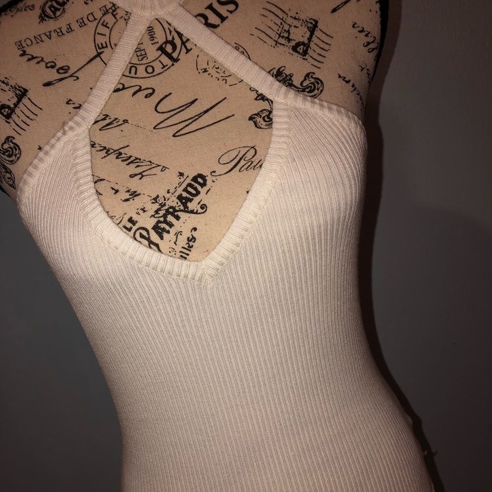White ribbed fashion Nova bodysuit